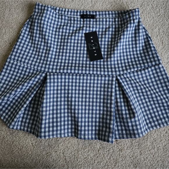 NWT 21 Saints Gingham pleated skirt size large - Picture 1 of 7